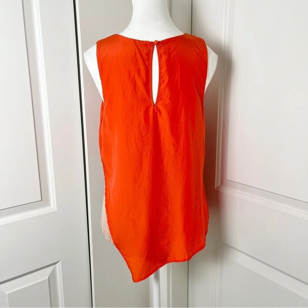 Anthropologie Bordeaux Orange Asymmetrical Colorblock Sleeveless Blouse – Medium - Picture 6 of 11